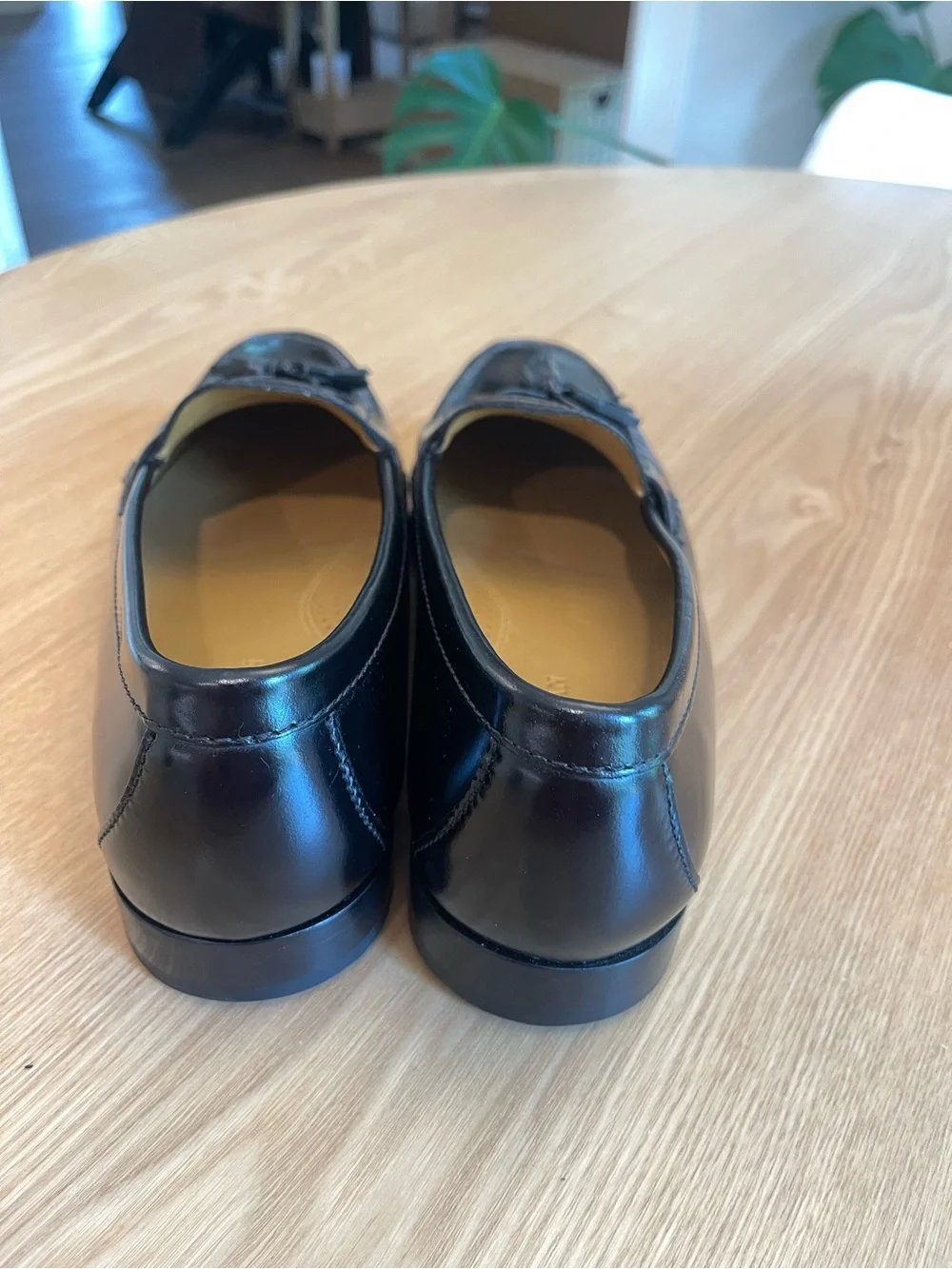 Cole Haan Nike Air Black Leather Tassel Slip-On Loafers 11.5W NEW